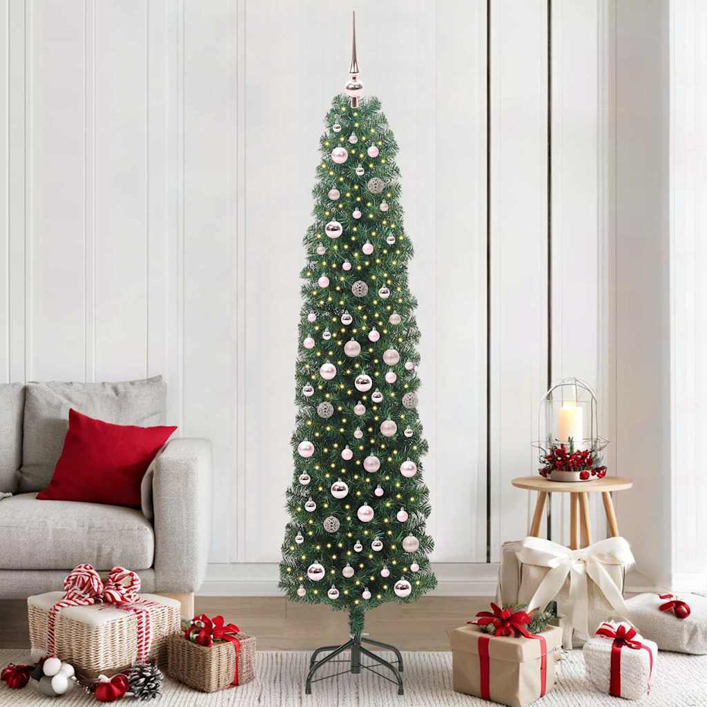 Albero di Natale artificiale con 300 LED Verde 210 cm | homemem39