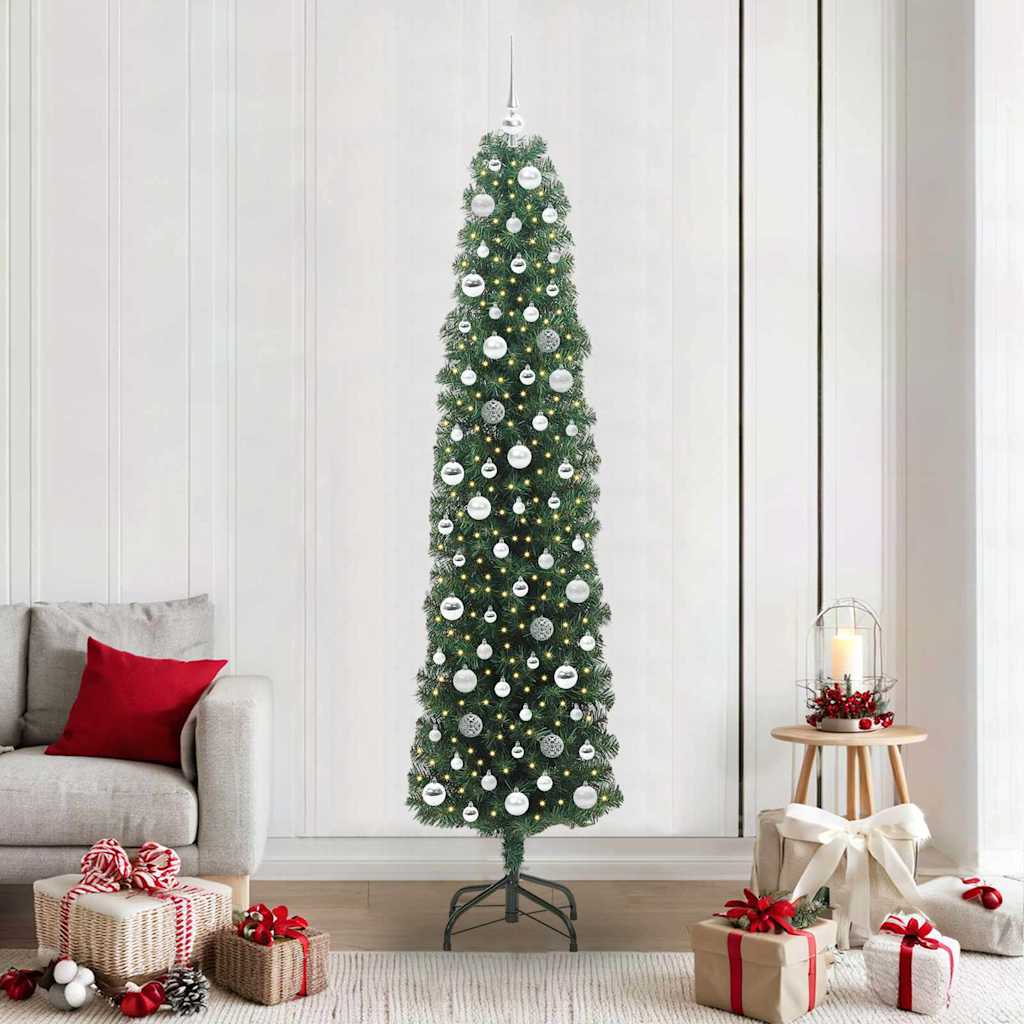 Albero di Natale artificiale con 300 LED Verde 210 cm | homemem39