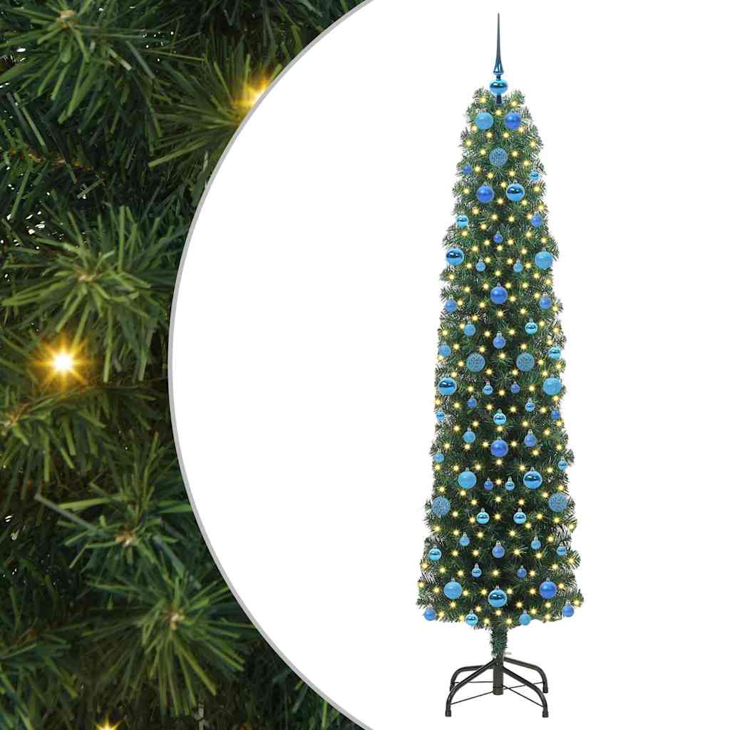 Albero di Natale artificiale con 300 LED Verde 210 cm | homemem39