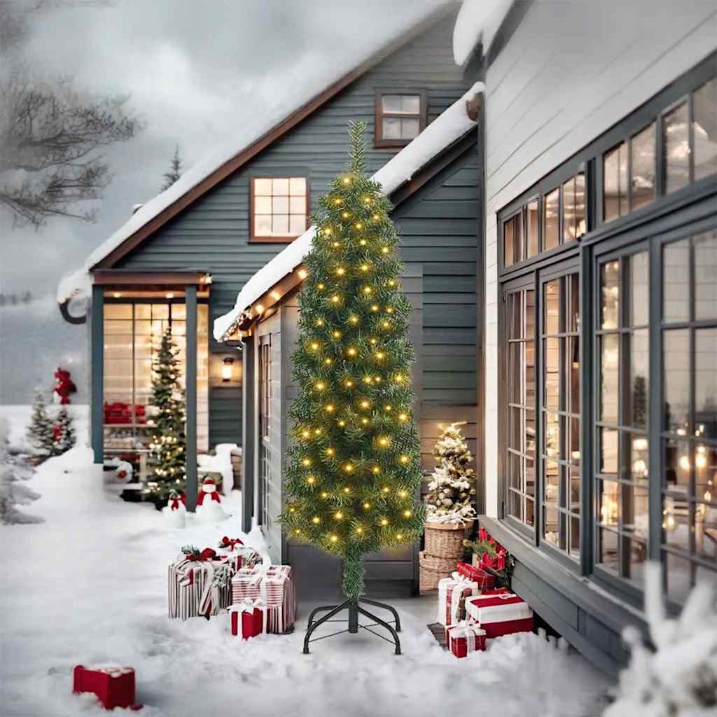 Albero di Natale artificiale con 300 LED Verde 240 cm | homemem39