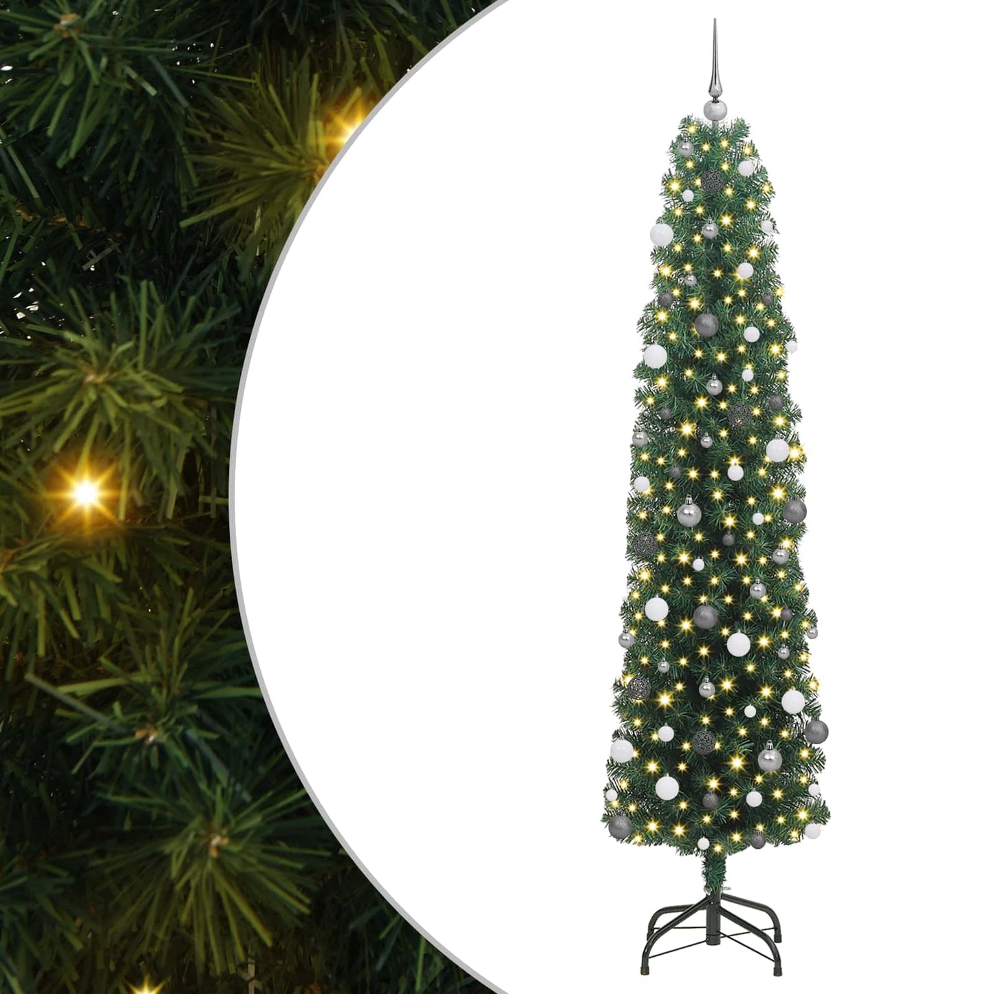 Albero di Natale artificiale con 300 LED Verde 240 cm