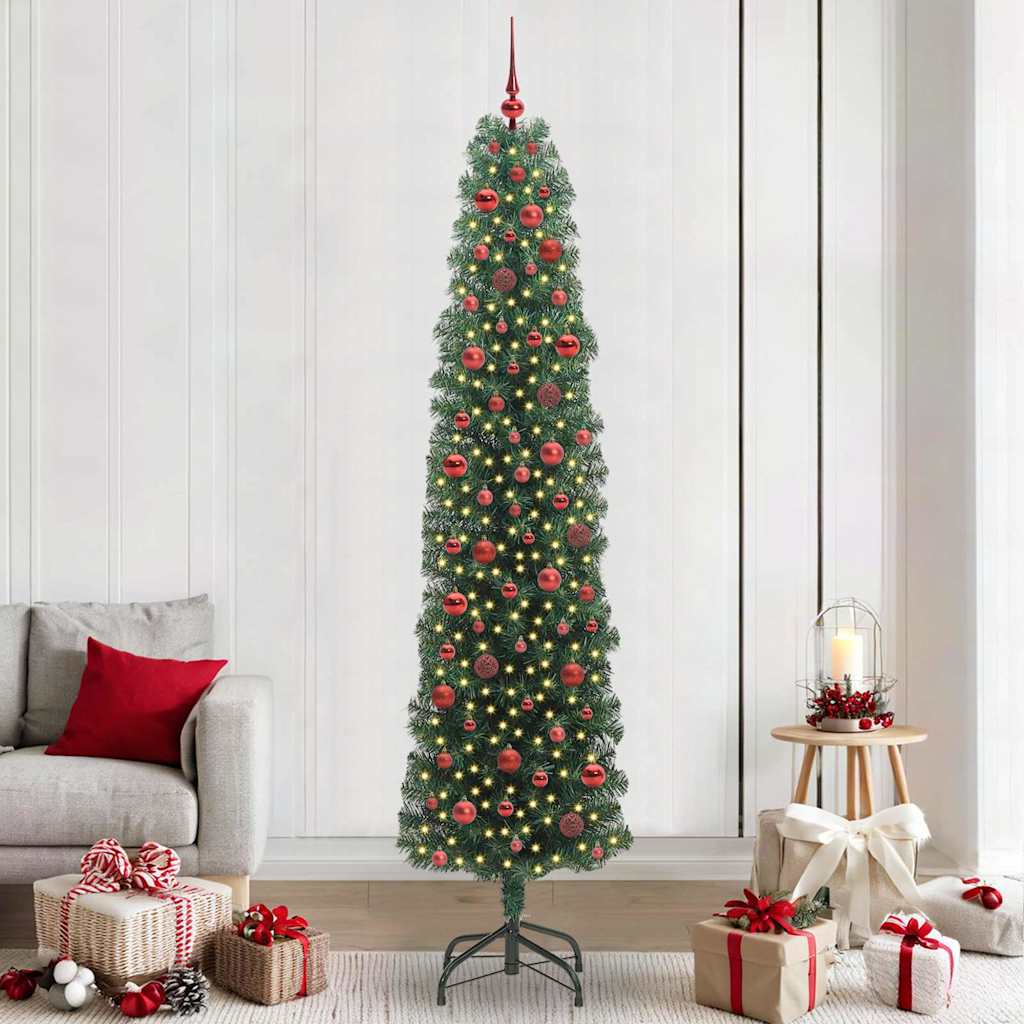 Albero di Natale artificiale con 300 LED Verde 240 cm | homemem39