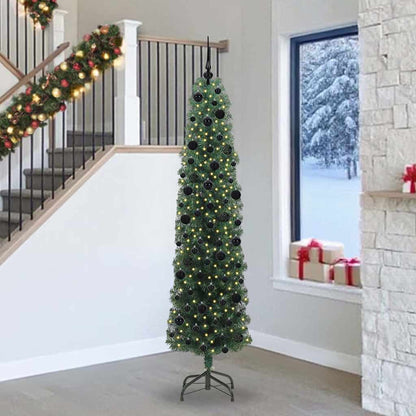 Albero di Natale artificiale con 300 LED Verde 240 cm | homemem39