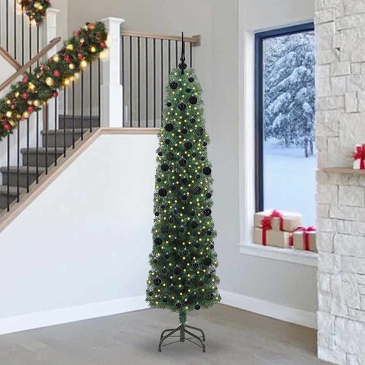 Albero di Natale artificiale con 300 LED Verde 240 cm | homemem39