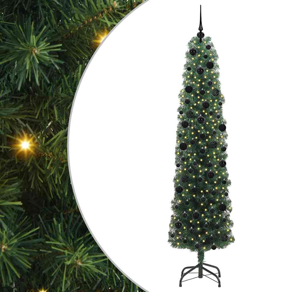 Albero di Natale artificiale con 300 LED Verde 240 cm | homemem39