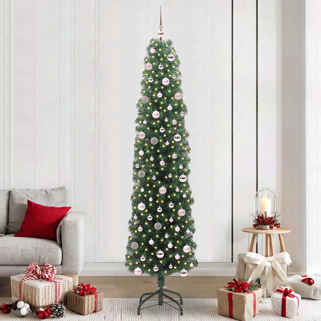 Albero di Natale artificiale con 300 LED Verde 240 cm | homemem39