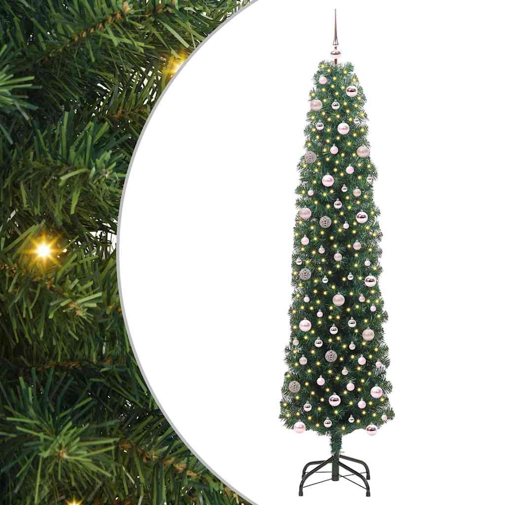 Albero di Natale artificiale con 300 LED Verde 240 cm | homemem39