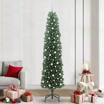 Albero di Natale artificiale con 300 LED Verde 240 cm | homemem39