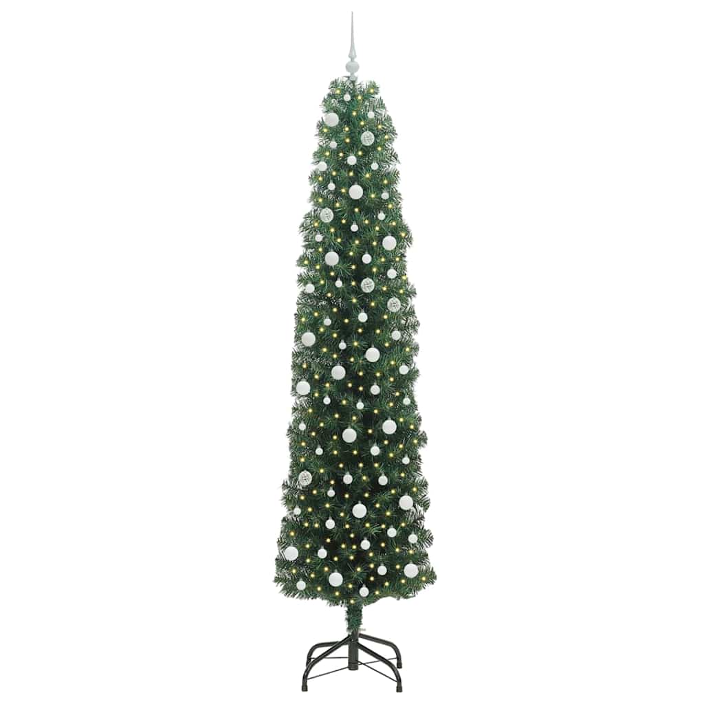 Albero di Natale artificiale con 300 LED Verde 240 cm | homemem39
