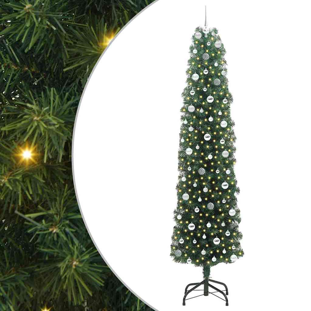 Albero di Natale artificiale con 300 LED Verde 240 cm | homemem39