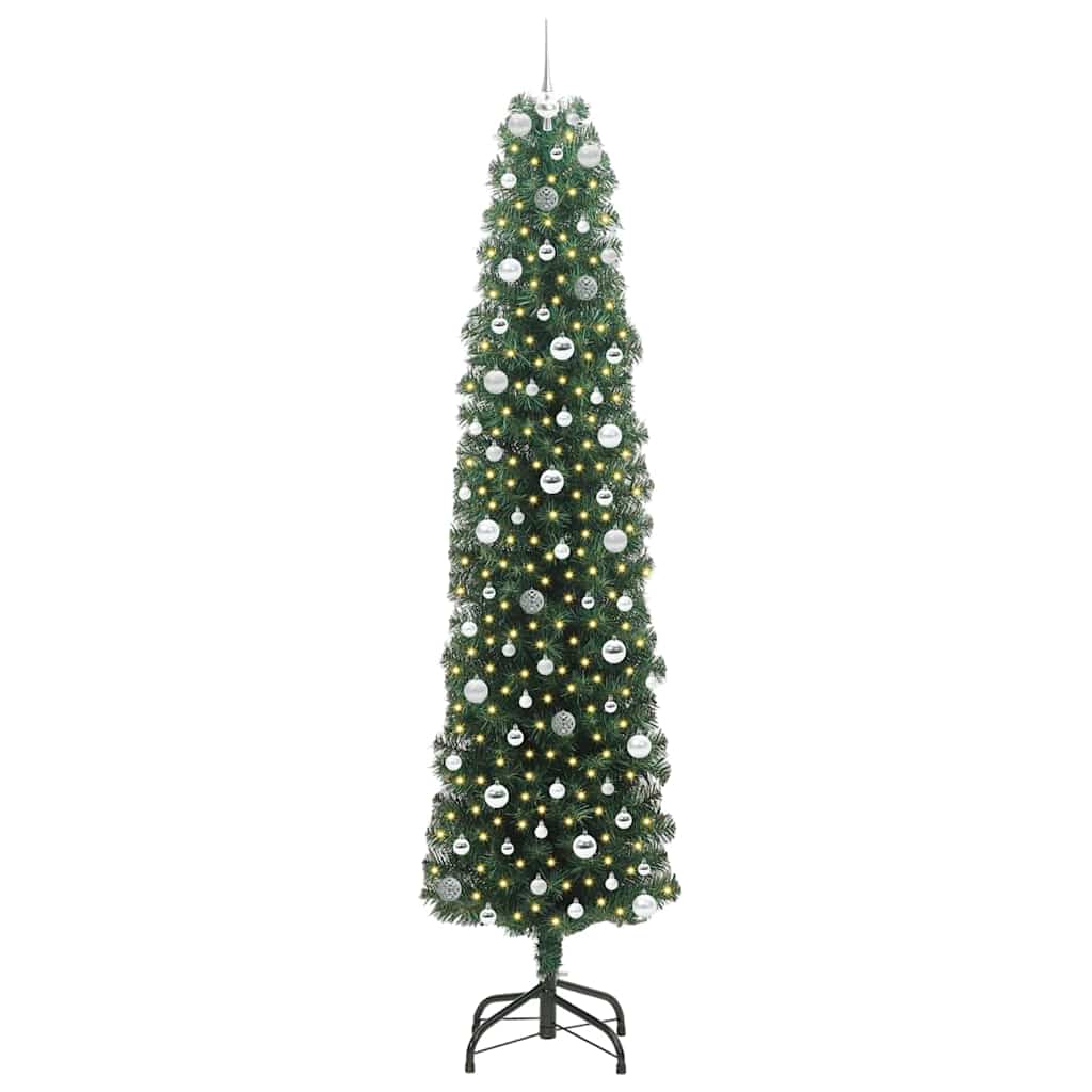 Albero di Natale artificiale con 300 LED Verde 240 cm | homemem39