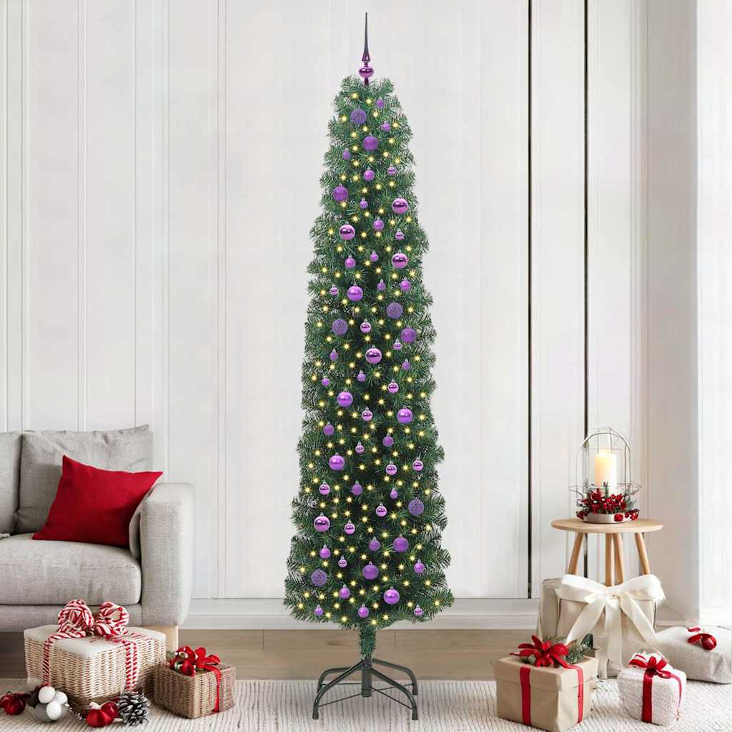 Albero di Natale artificiale con 300 LED Verde 240 cm | homemem39