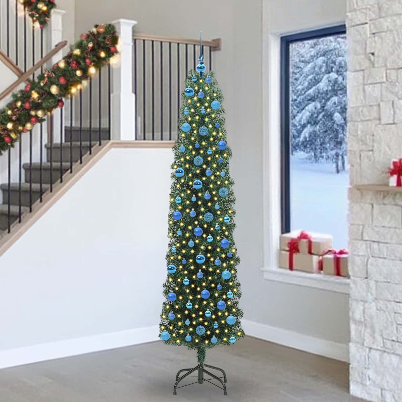 Albero di Natale artificiale con 300 LED Verde 240 cm | homemem39