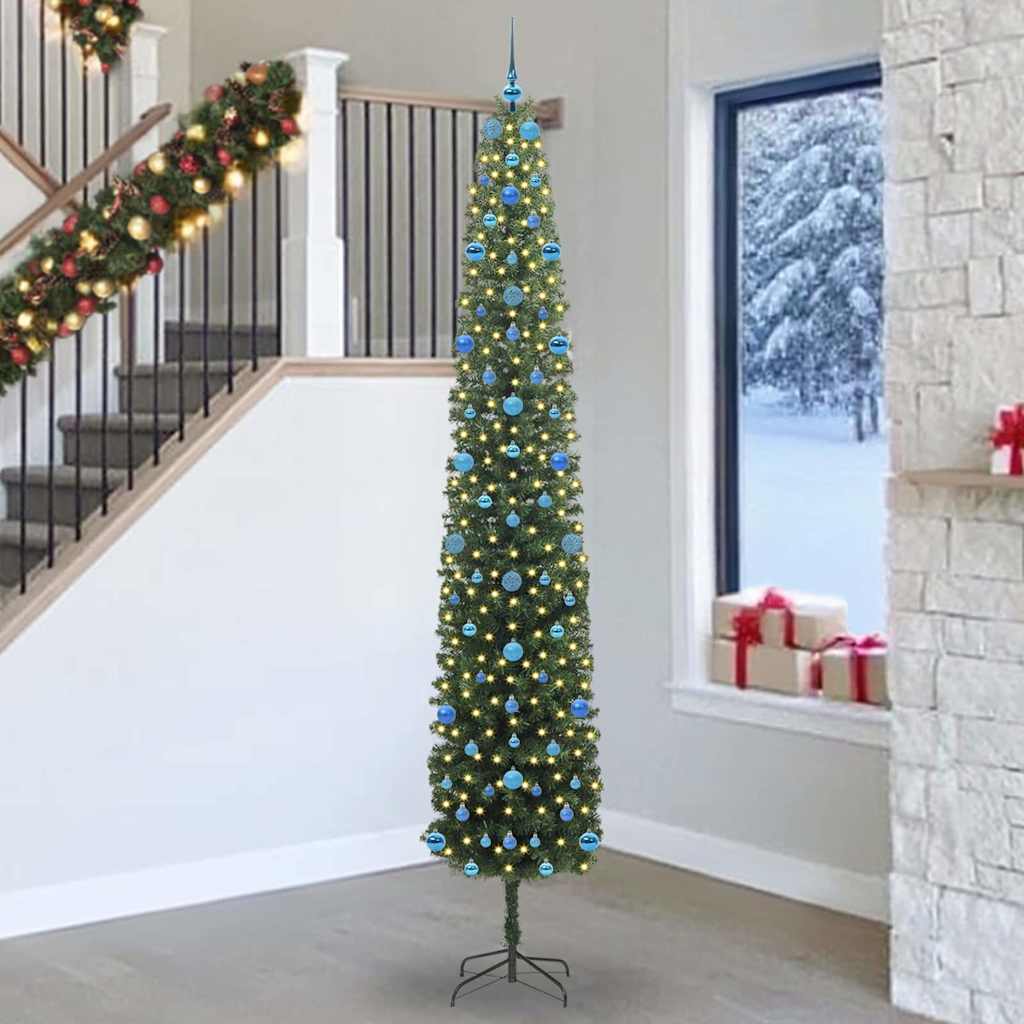 Albero di Natale artificiale con 300 LED Verde 270 cm | homemem39