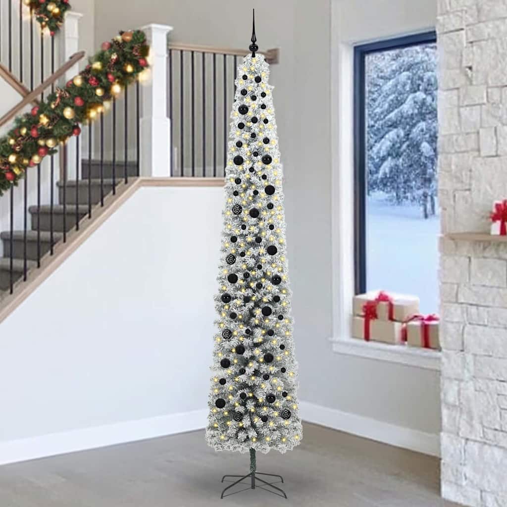 Albero di Natale artificiale con luci a LED Verde e bianco | homemem39