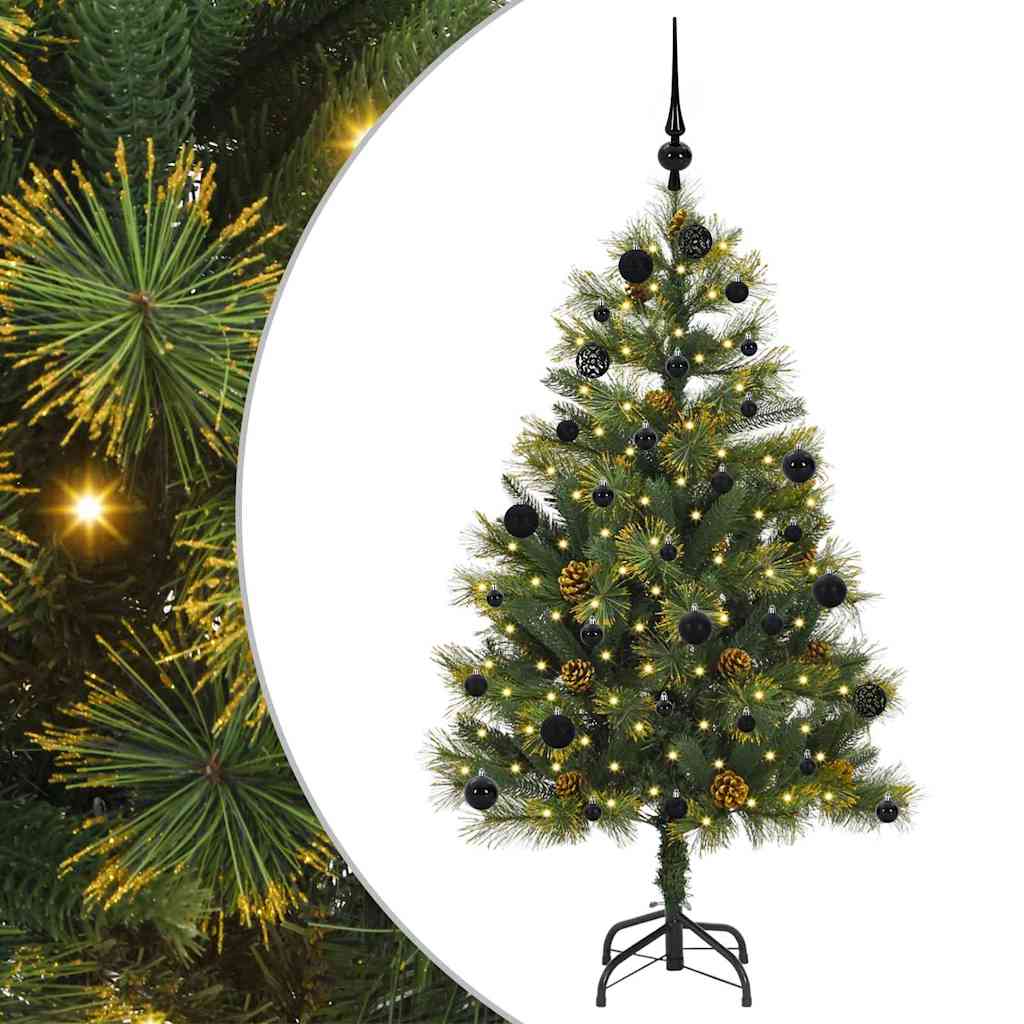 Albero di Natale artificiale pieghevole con coni Verde 150 cm