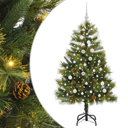 Albero di Natale artificiale pieghevole con coni Verde 150 cm