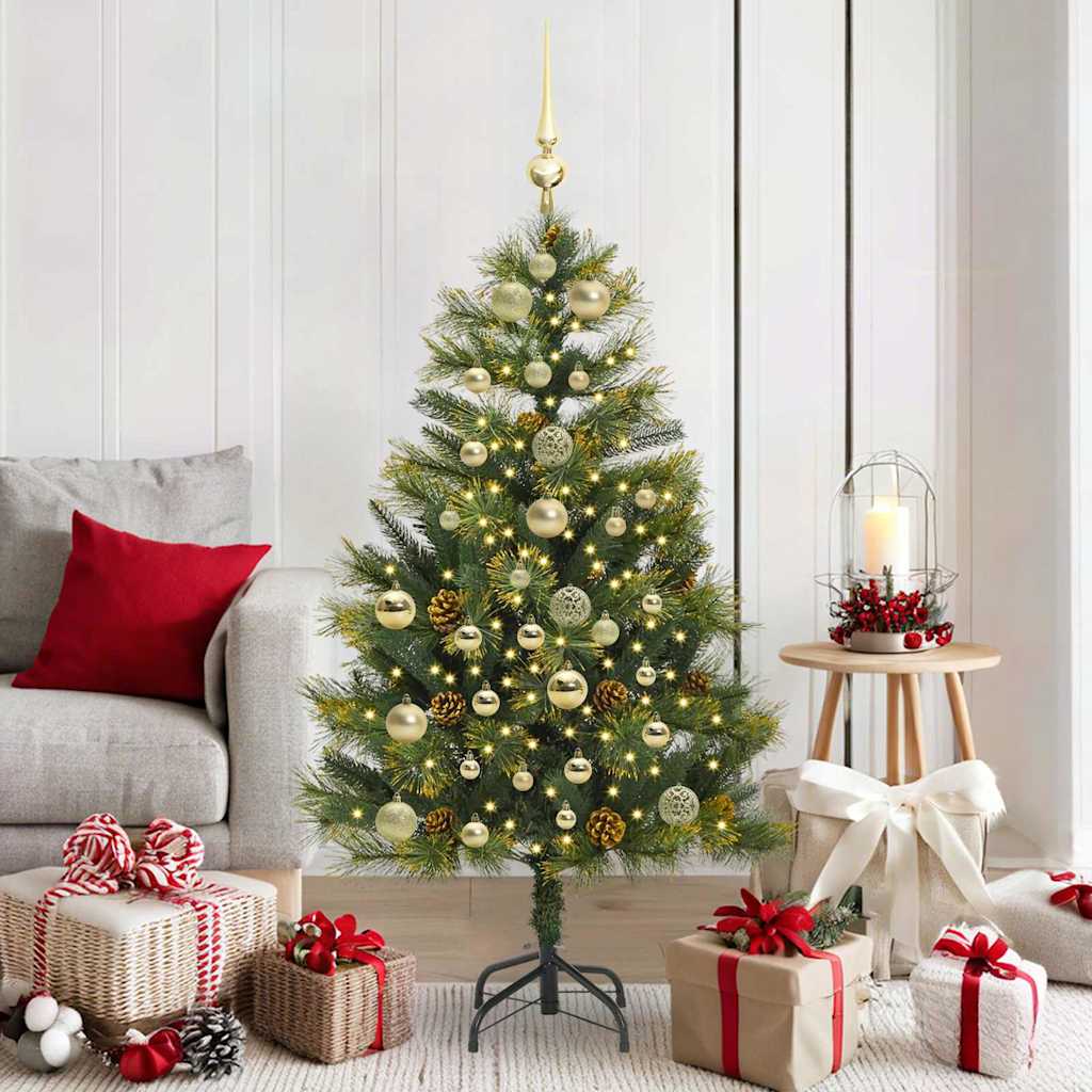 Albero di Natale artificiale pieghevole con coni Verde 150 cm