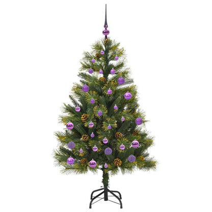 Albero di Natale artificiale pieghevole con coni Verde 150 cm