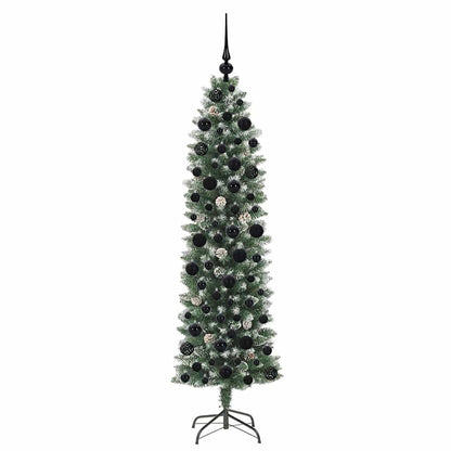 Albero di Natale Artificiale Sottile Verde e Bianco 180 cm | homemem39