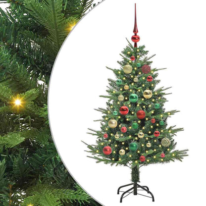 Albero di Natale Artificiale Pre-illuminato con Set di Palline