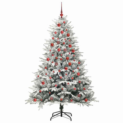 Albero di Natale artificiale preilluminato con set di palline
