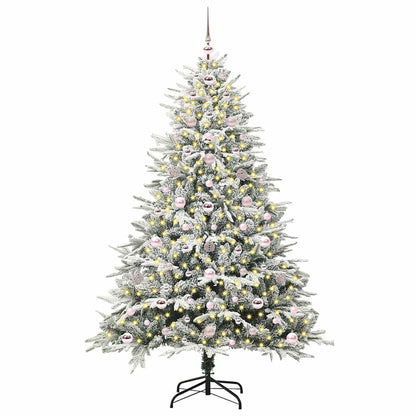 Albero di Natale artificiale preilluminato con set di palline