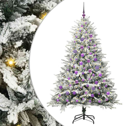 Albero di Natale artificiale preilluminato con set di palline