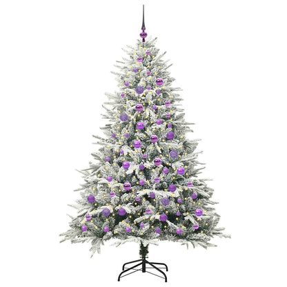 Albero di Natale artificiale preilluminato con set di palline