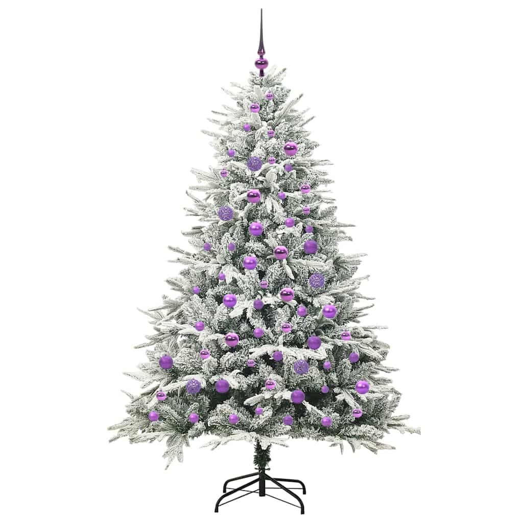 Albero di Natale artificiale preilluminato con set di palline