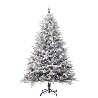 Albero di Natale artificiale preilluminato con set di palline