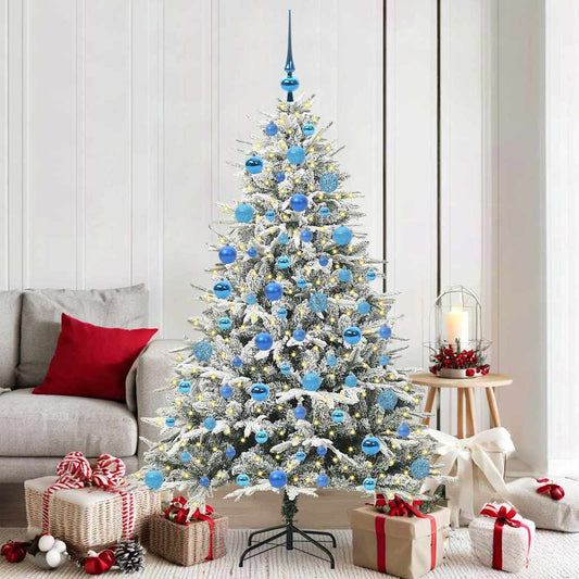 Albero di Natale artificiale preilluminato con set di palline