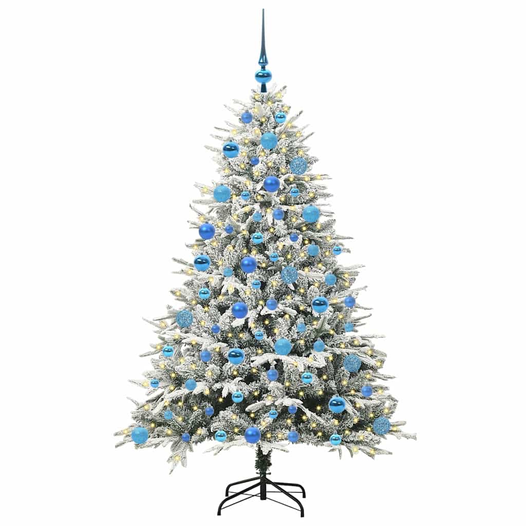 Albero di Natale artificiale preilluminato con set di palline