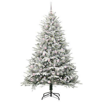 Albero di Natale Artificiale Pre-illuminato con Set di Palline
