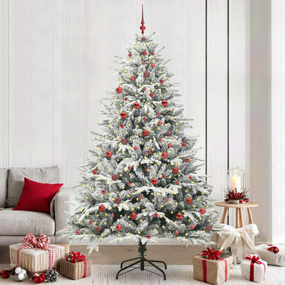 Albero di Natale Artificiale Pre-illuminato con Set di Palline