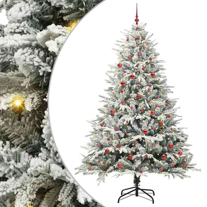 Albero di Natale Artificiale Pre-illuminato con Set di Palline