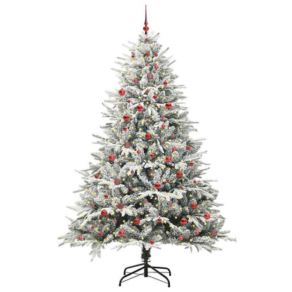 Albero di Natale Artificiale Pre-illuminato con Set di Palline