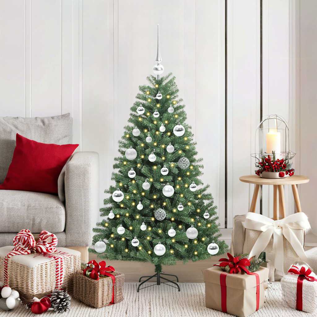 Albero di Natale Artificiale con Rami Pieghevoli Verde 120 cm