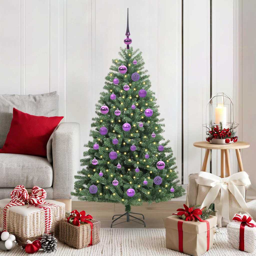 Albero di Natale Artificiale con Rami Pieghevoli Verde 120 cm