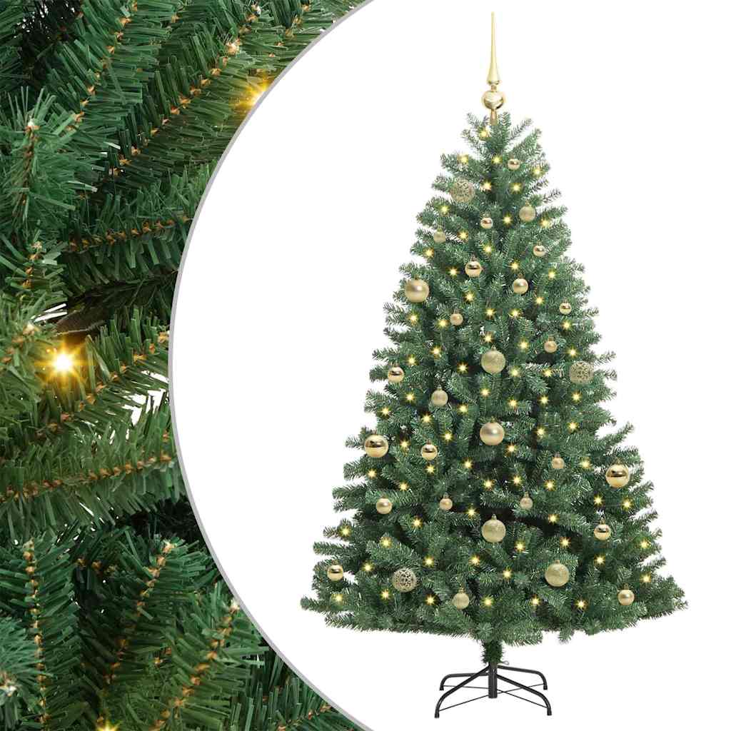 Albero di Natale Artificiale con Rami Pieghevoli Verde 150 cm