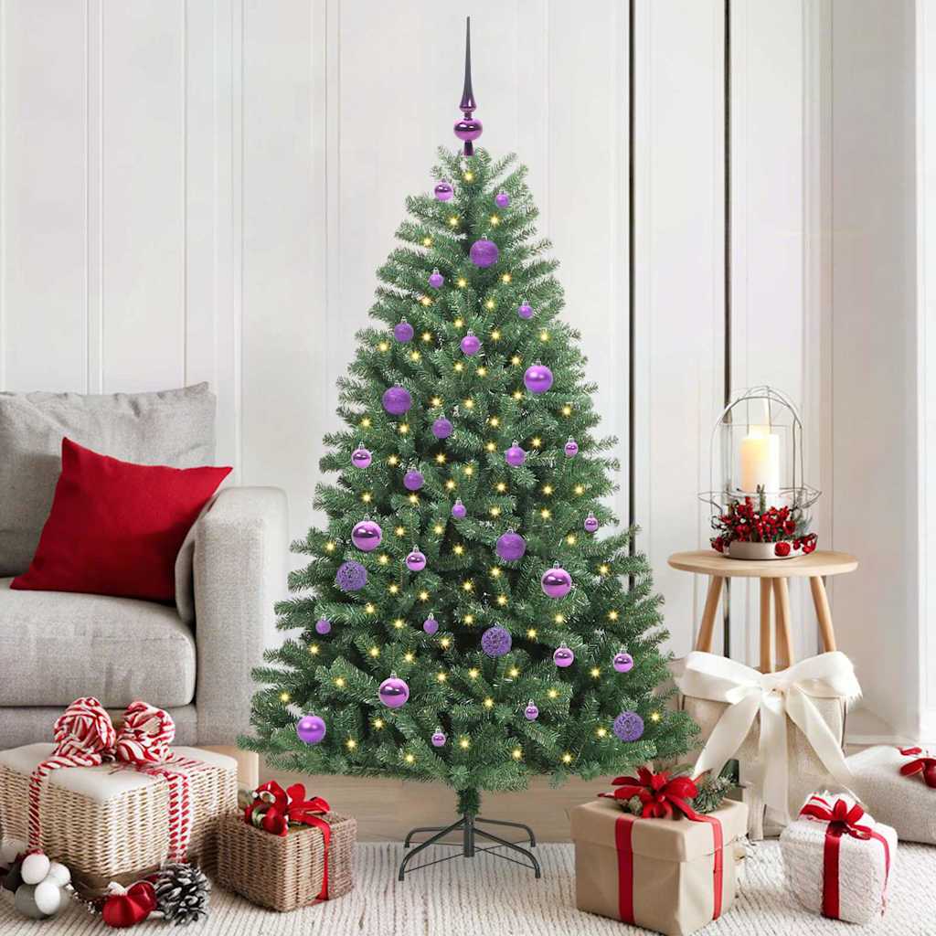 Albero di Natale Artificiale con Rami Pieghevoli Verde 150 cm