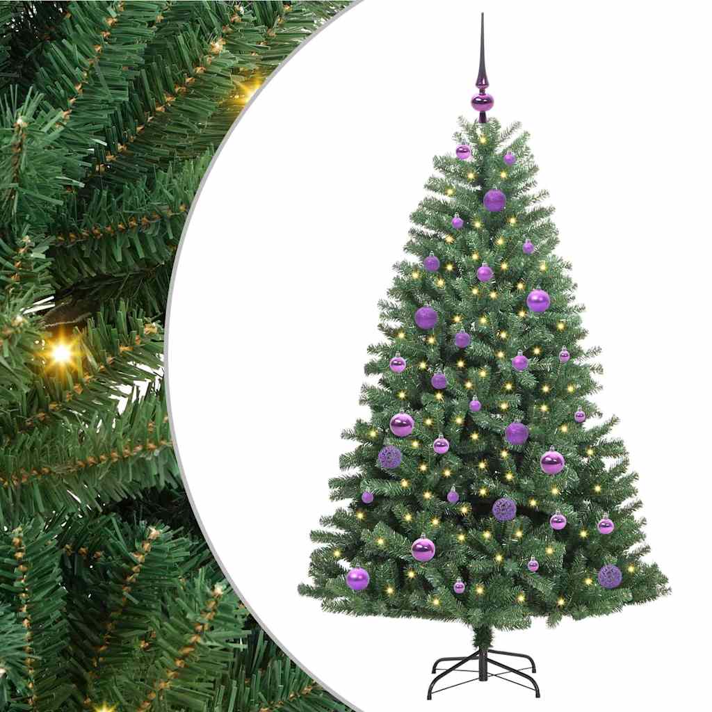 Albero di Natale Artificiale con Rami Pieghevoli Verde 150 cm