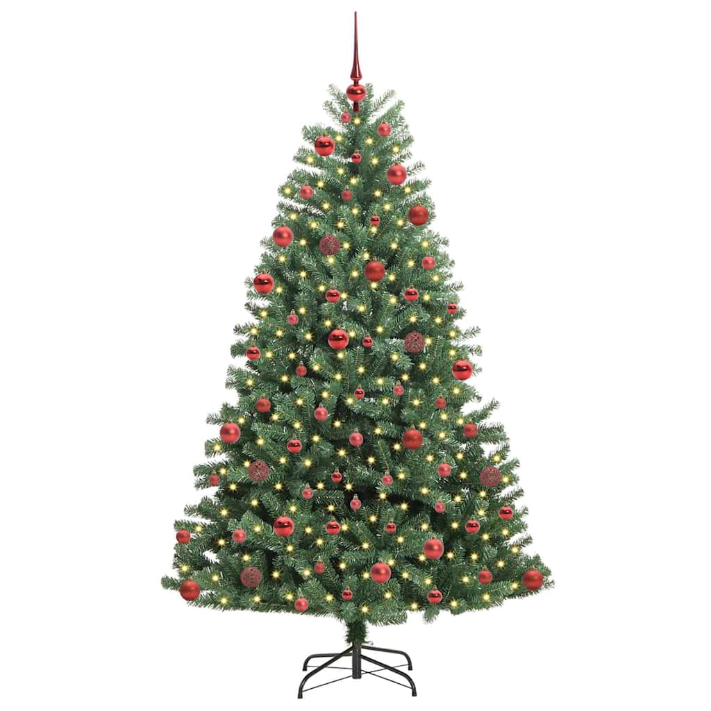 Albero di Natale Artificiale con Rami Pieghevoli Verde 180 cm