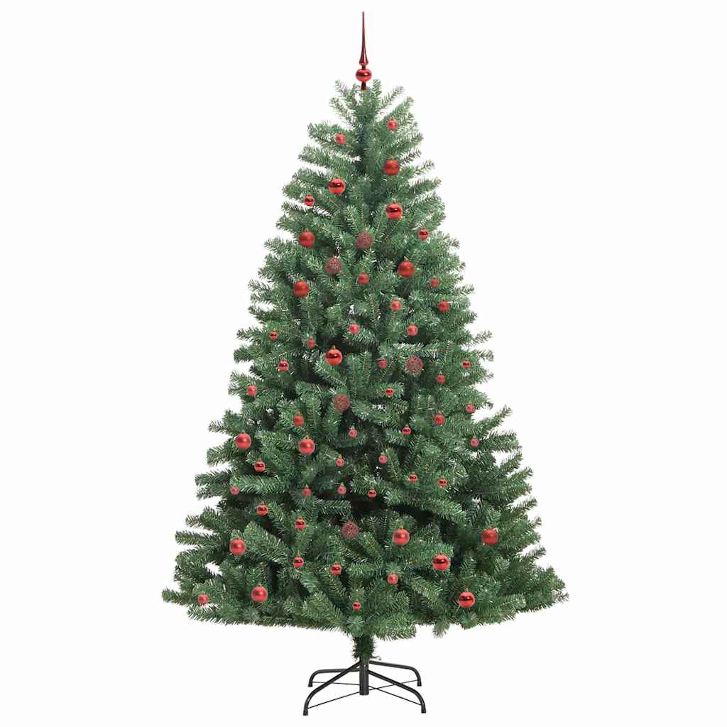 Albero di Natale Artificiale con Rami Pieghevoli Verde 210 cm