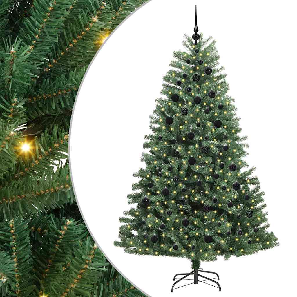 Albero di Natale Artificiale con Rami Pieghevoli Verde 210 cm