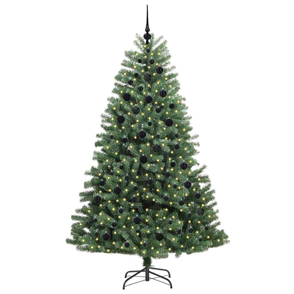 Albero di Natale Artificiale con Rami Pieghevoli Verde 210 cm