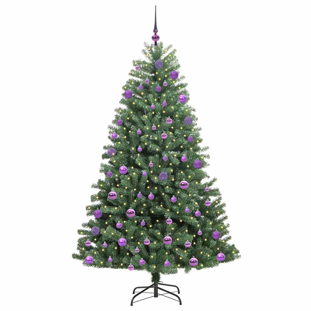 Albero di Natale Artificiale con Rami Pieghevoli Verde 210 cm