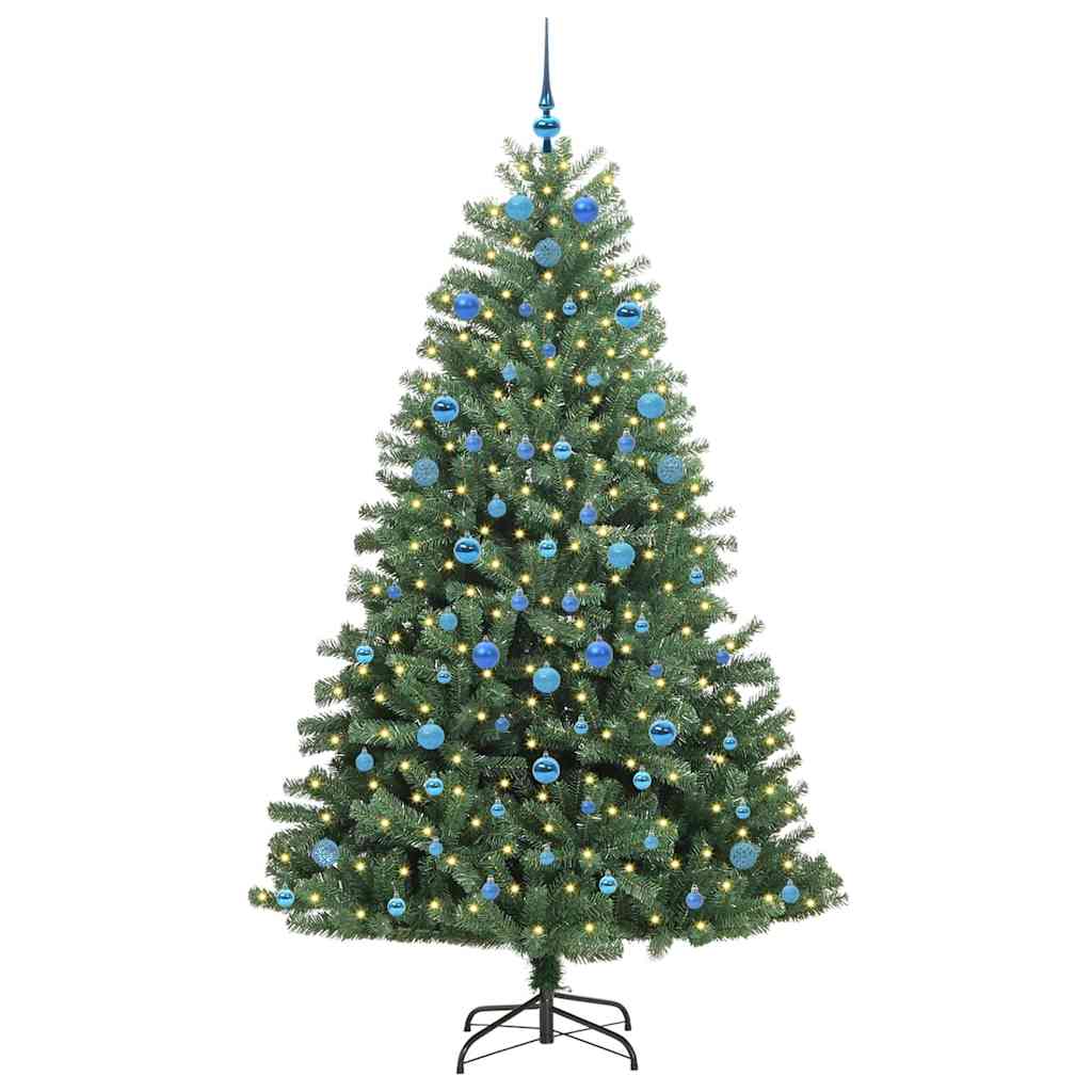 Albero di Natale Artificiale con Rami Pieghevoli Verde 210 cm