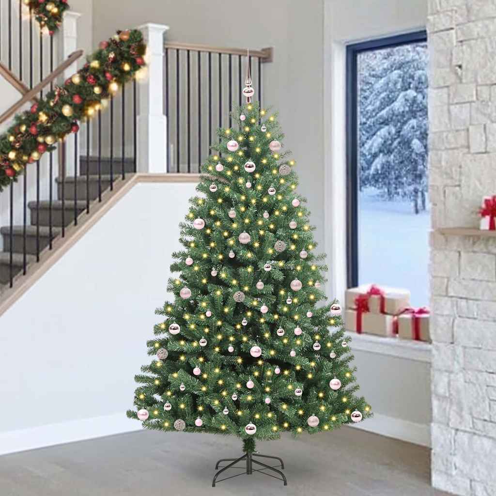 Albero di Natale Artificiale con Rami Pieghevoli Verde 240 cm