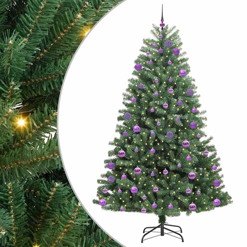 Albero di Natale Artificiale con Rami Pieghevoli Verde 240 cm